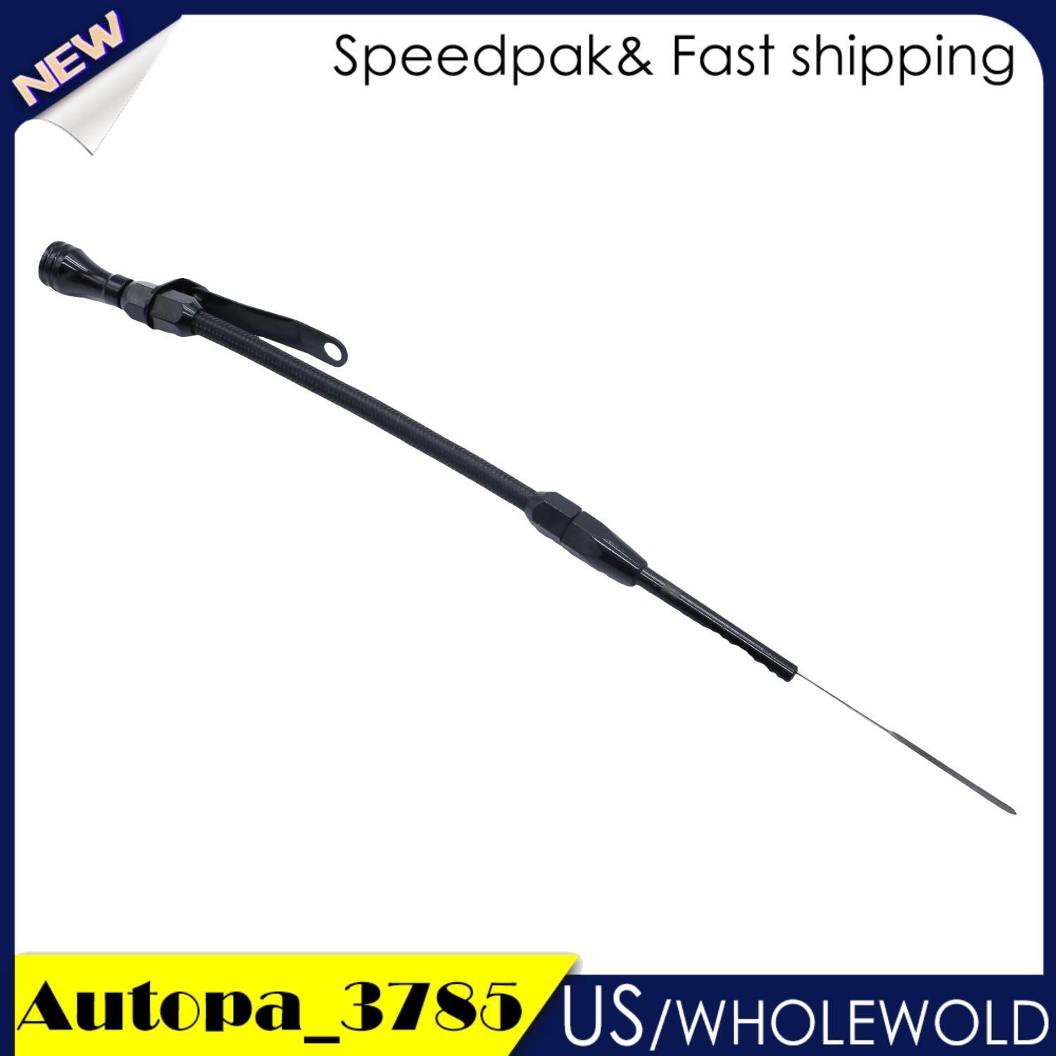 Flexible Braid Black Aluminum Knob Engine Dipstick For 1980-02 Small Block for Chevy
