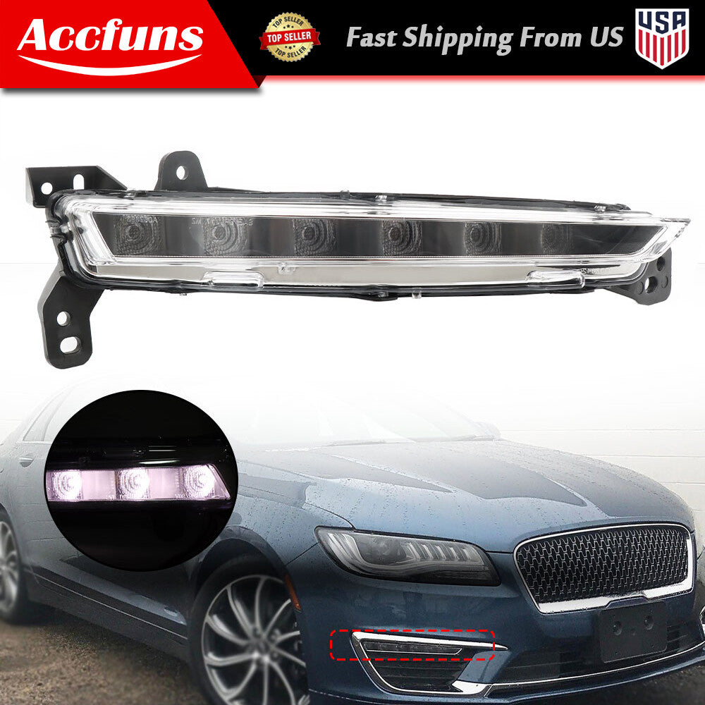 Suitable for 2017-2020 for Lincoln MKZ front LED daytime parking lights and fog lights, clear right-hand side. n