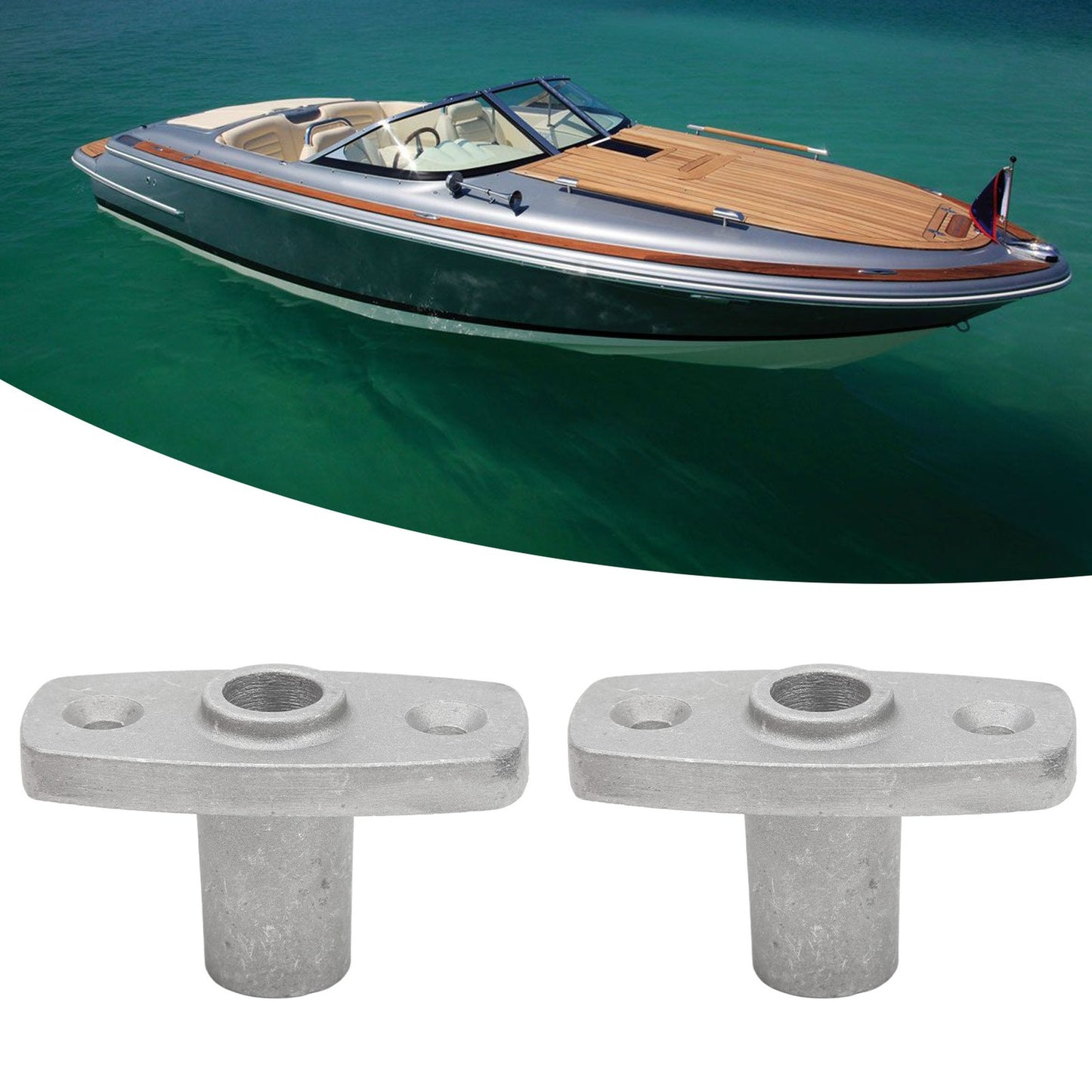 2Pcs Top Mount Rowlock Socket 1/2 Inch Rugged Reliable Oar Lock Socket Holder Q