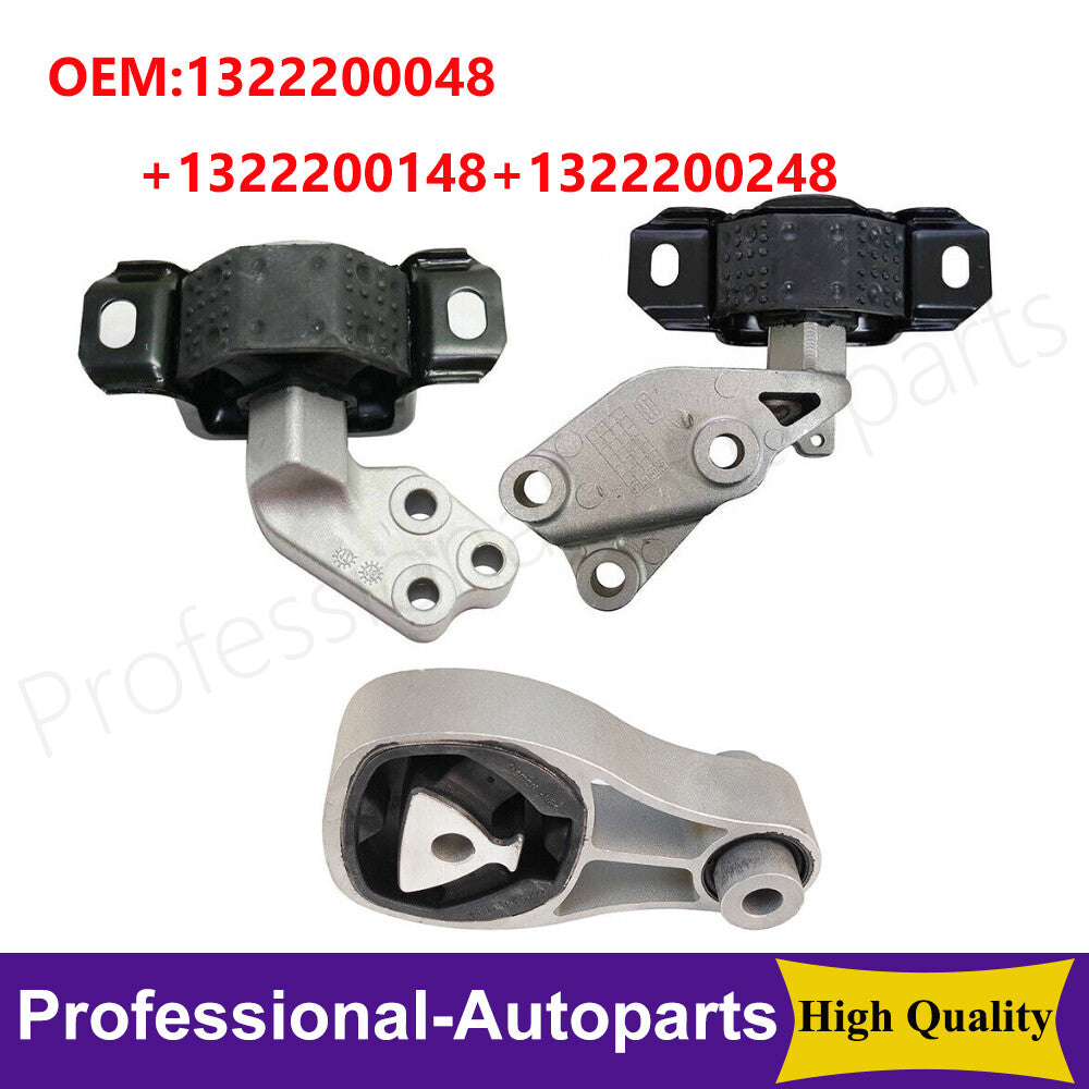 3-piece engine motor bracket and transmission mount set for Smart Fortwo 451 (2008-09-2015)