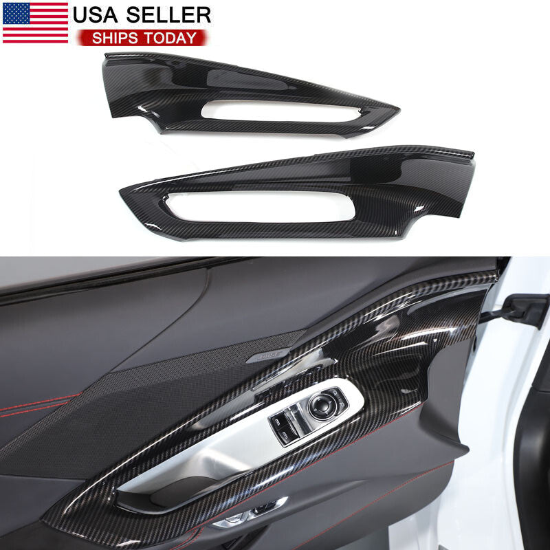 Carbon fiber ABS curtain lift button frame trim for Corvette C8 2020 - 2023 Z06 - n