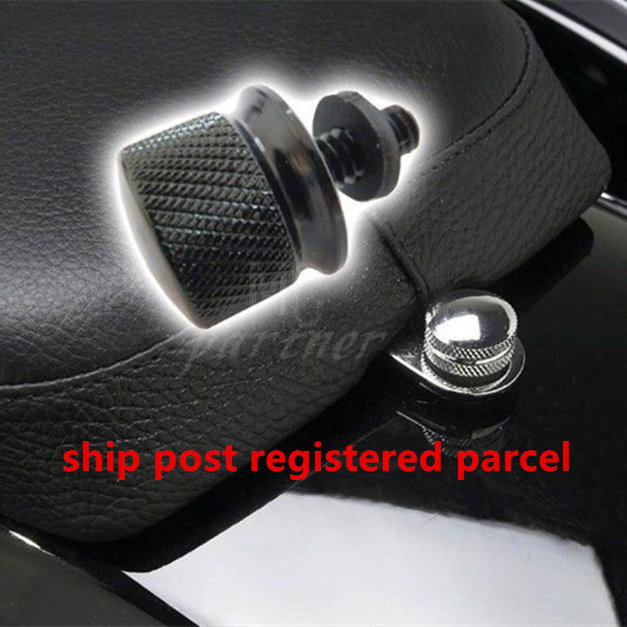 Black Billet Aluminum Knurled for Seat Bolt for Harley Sportster Dyna Touring
