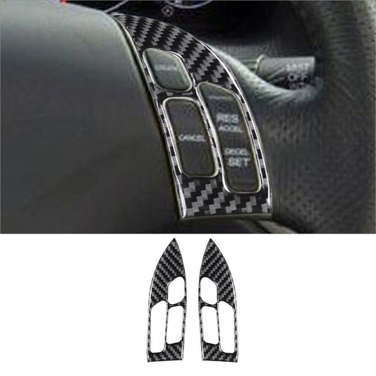 Carbon Fiber Interior Steering Wheel Button Cover Trim for Acura TSX 2004-2008