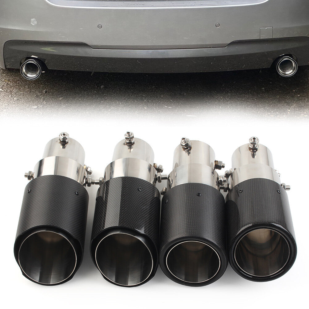 Muffler Tip Exhaust System Pipe Muffler Nozzle Straight Stainless Steel Silver Q