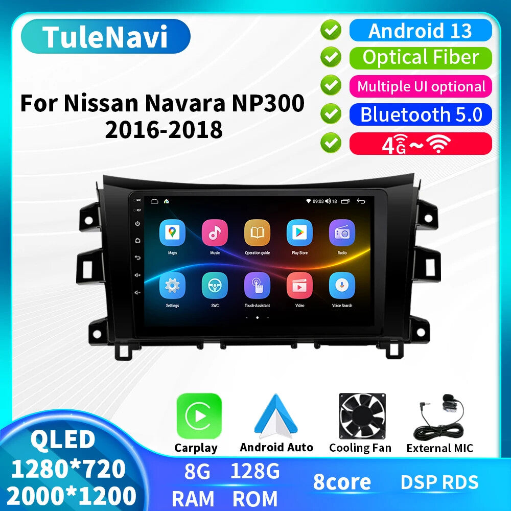 for Nissan NAVARA Frontier NP300 2016-2018 Car Radio CarPlay GPS Player Screen