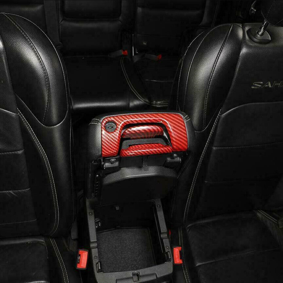 Red Carbon Console Armrest Box Switch Cover Trim For 2018-2023 for Jeep for Wrangler JL v