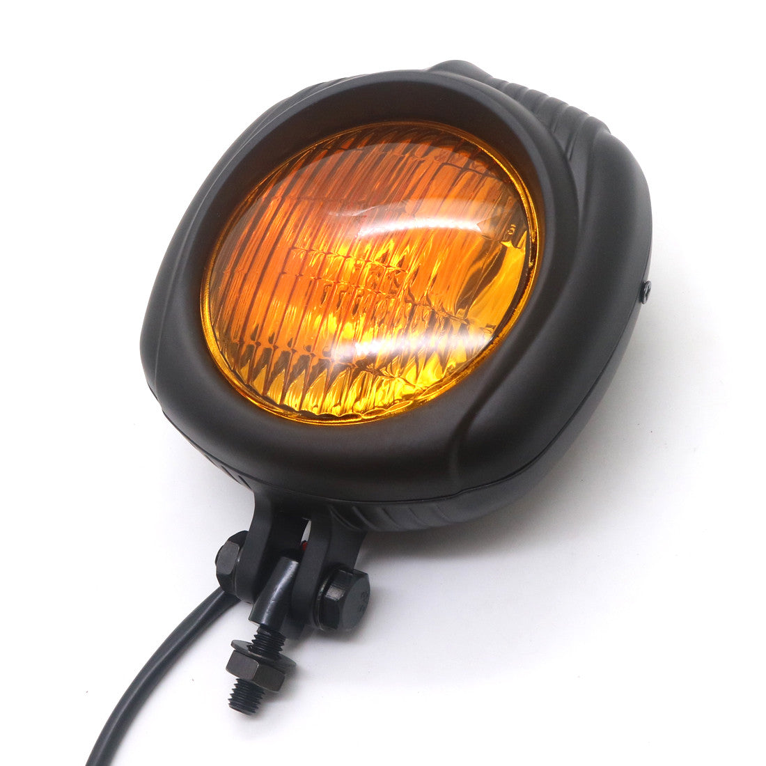 Motorcycle Black Metal Vintage Retro Headlight for Harley Chopper Bobber Custom Q