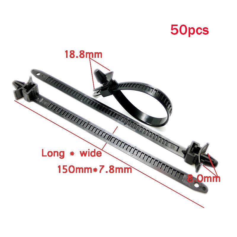 50X Car Fastener Push Clip Tie Release Zipper Belt Binding Cable Strap - Stylish n