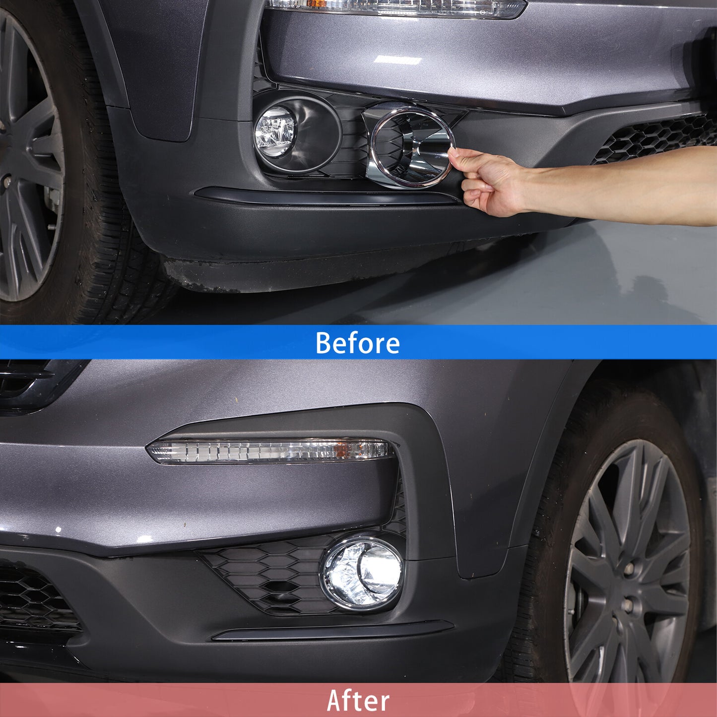 Front fog light eyebrow fog light protector cover bumper corner trim for Honda Pilot 19-22