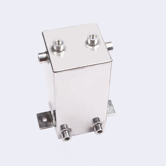 4L Oil Catch Can Fuel Surge Tank 6AN Port Sturdy Lightweight Aluminum Silver Q