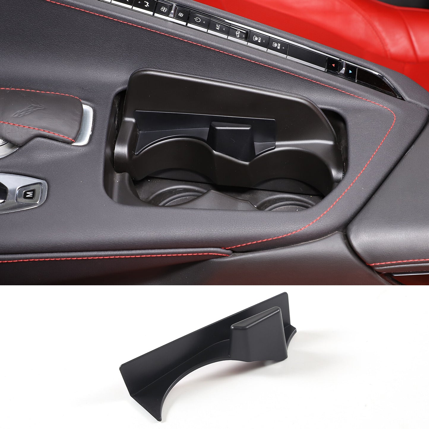Black Dashboard Storage Tray with Cell Phone Holder for Tundra 07-21- v