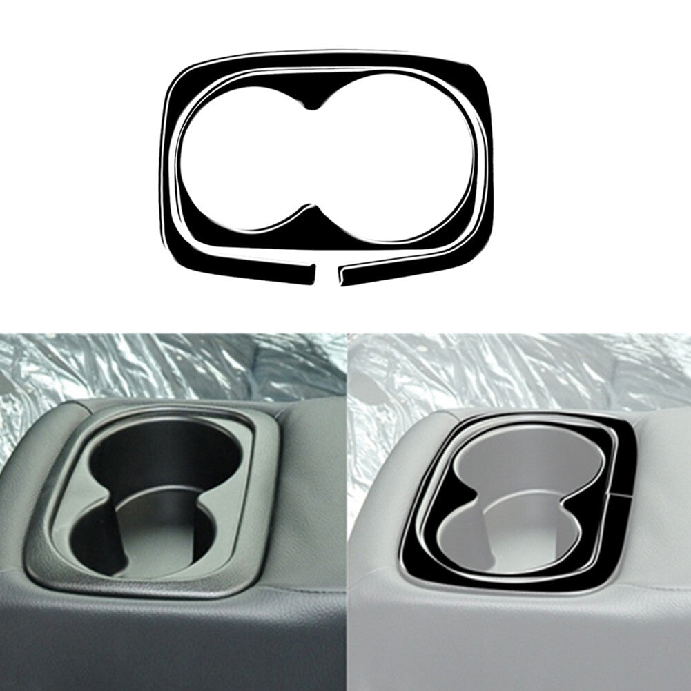 2Pcs Piano Black Rear Drain Cup Holder Cover Trim for Honda for Civic 8th 2006-2011