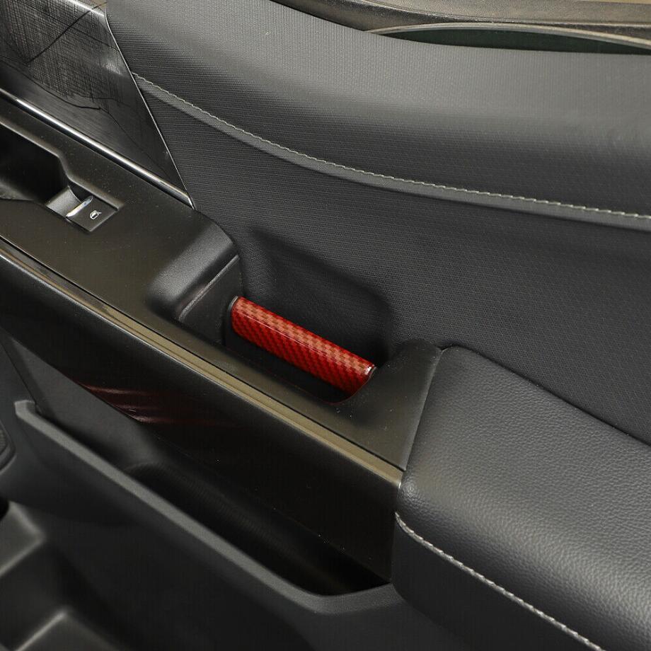 For 2021-2023 F150 Red Carbon Interior Door Handle Cover Trim Strips v