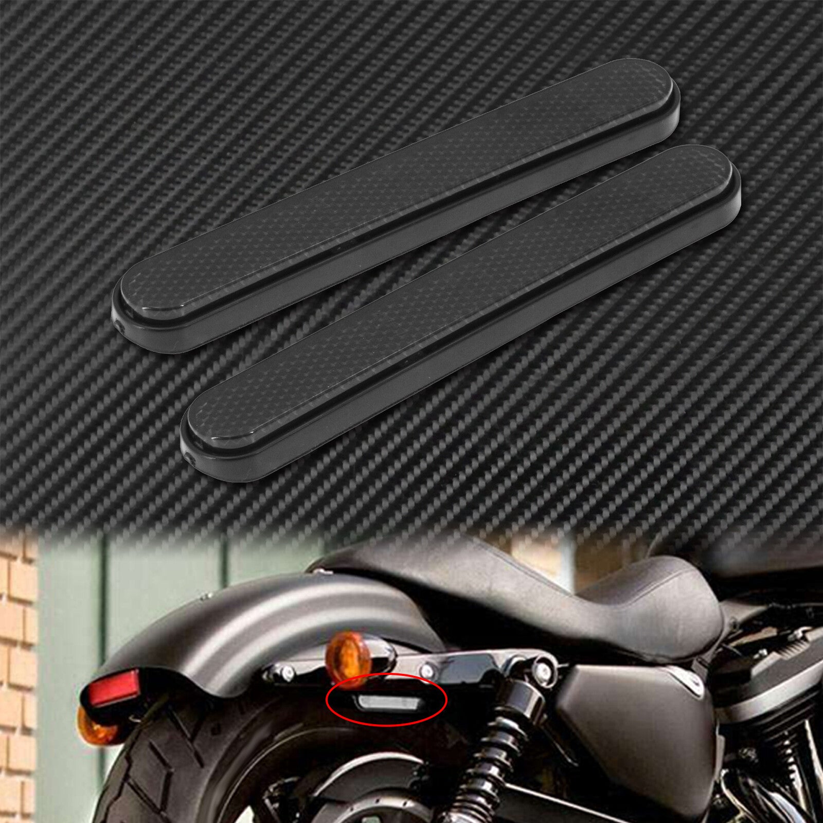 Amber Front Rear Reflector Sticker Saddlebag Latch Lower Fork Fit For Sportster Q