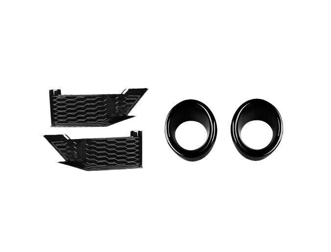 4X Black Front Fog Light Honeycomb Ring Panel Trim Fit for Honda for Civic 19-20 B n