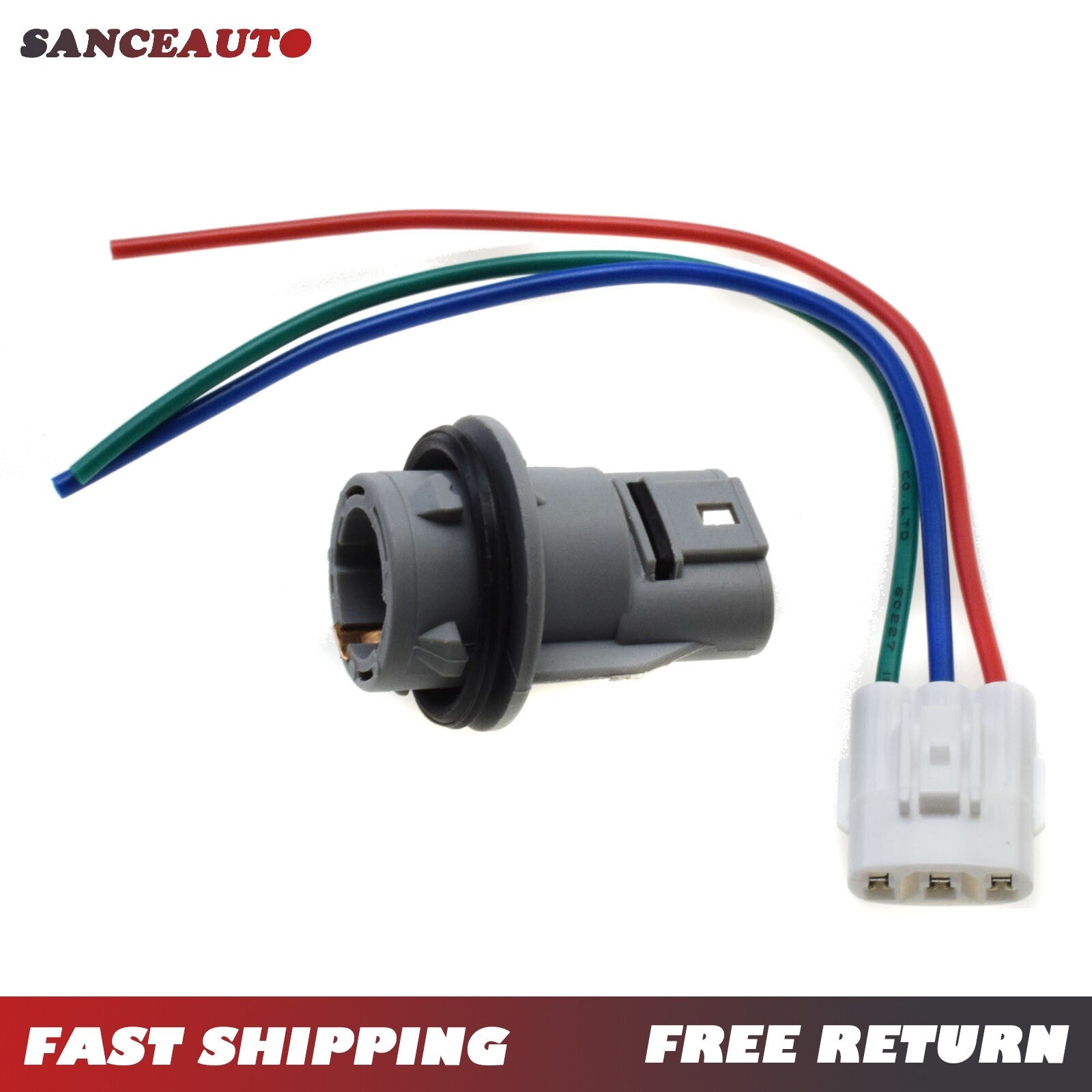 Front turn signal light socket connector wiring harness with 3-wire kit for Honda for Civic - n
