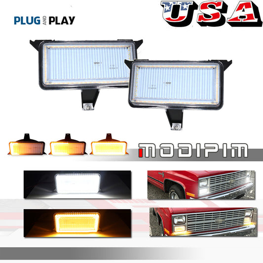 Suitable for for GMC Pickup Truck Clear Switch White Amber LED DRL Signal Light - v