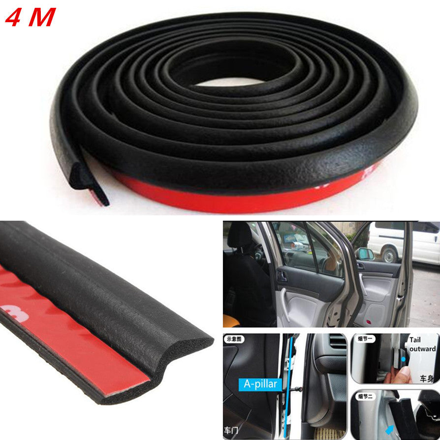 Car Door Trunk Seal Anti-Noise Weatherstrip 4M Z Shape Rubber Edge Trim Pad