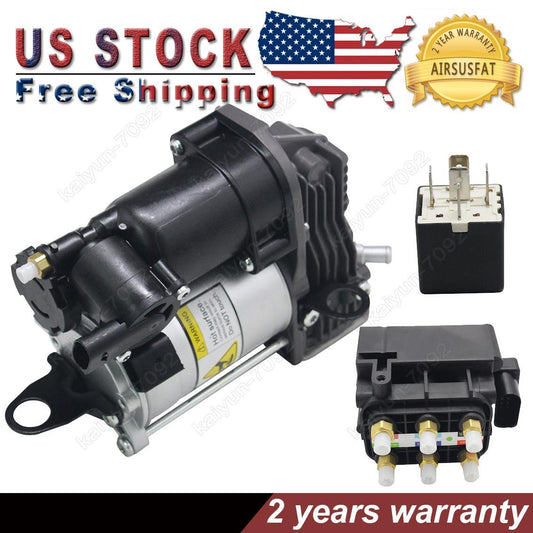 Air Suspension Compressor Pump + Relay + Valve Block for Mercedes W251 V251 R350