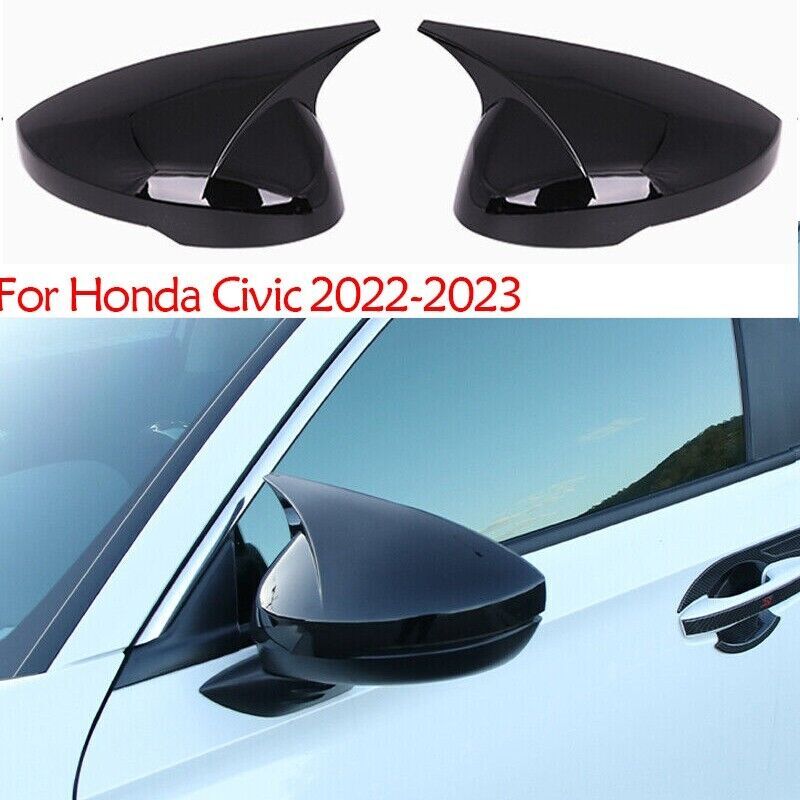 Gloss black side mirror cap trim for Honda for Civic 2022 - 2023