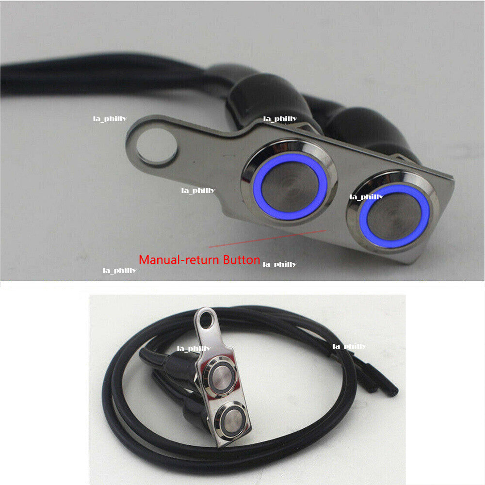 Universal CNC Blue LED Motorcycle Handlebar Switch Manual-return Reset Button Q