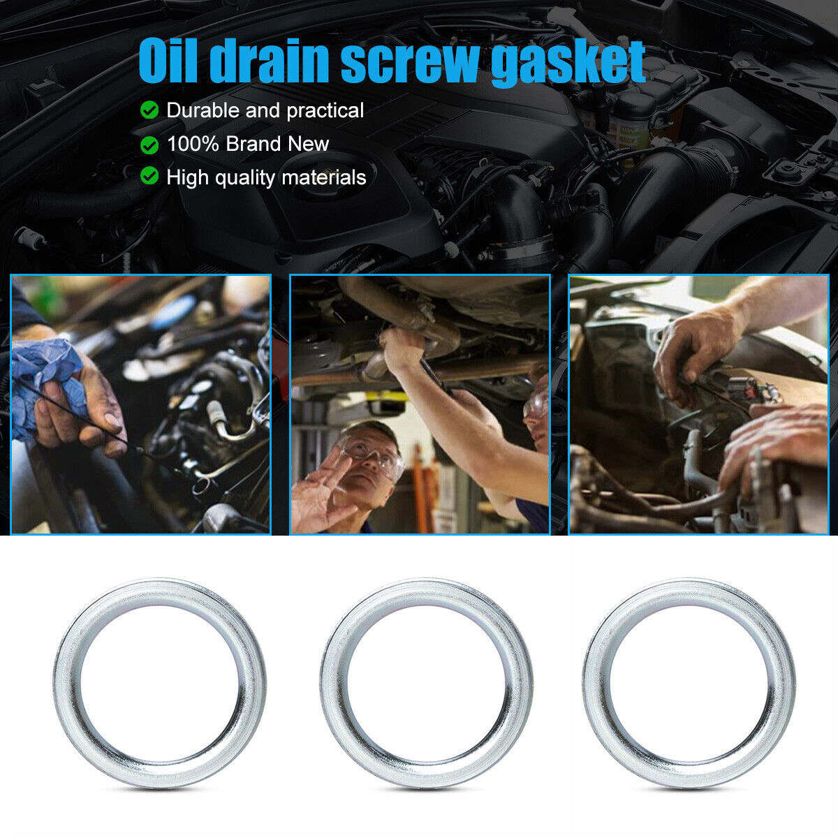 50PCS 21513-21000 MD050317 M14 Crush Washer Oil Drain Plug Gasket Fit Mitsubish Q