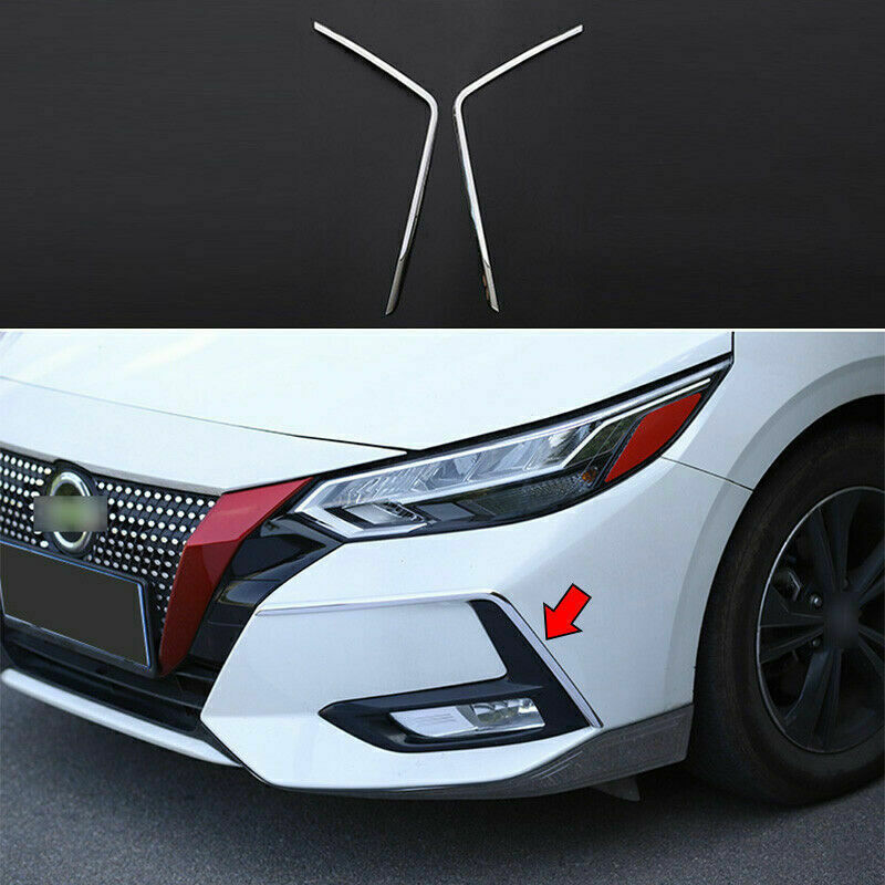 for Nissan Sentra Sylphy 2020-2022 Chrome Front Fog Light Lamp Strip Cover Trim