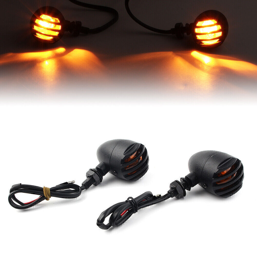 2¡Á Black Universal Motorcycle 12V LED Turn Signals Indicator Lights Q