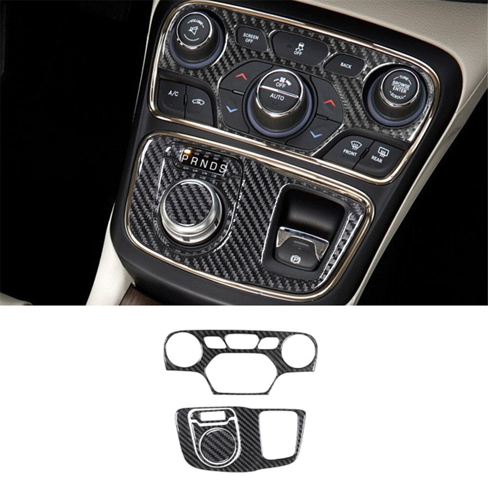 5X Carbon Fiber Center Console Inner Panel Cover Trim for Chrysler 200 2015-2017