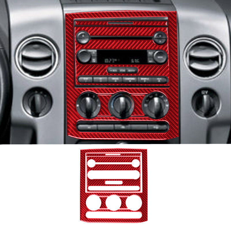 3X Red Carbon Fiber Above Center Console Cover Trim for Jeep for Wrangler 2007-2010 v