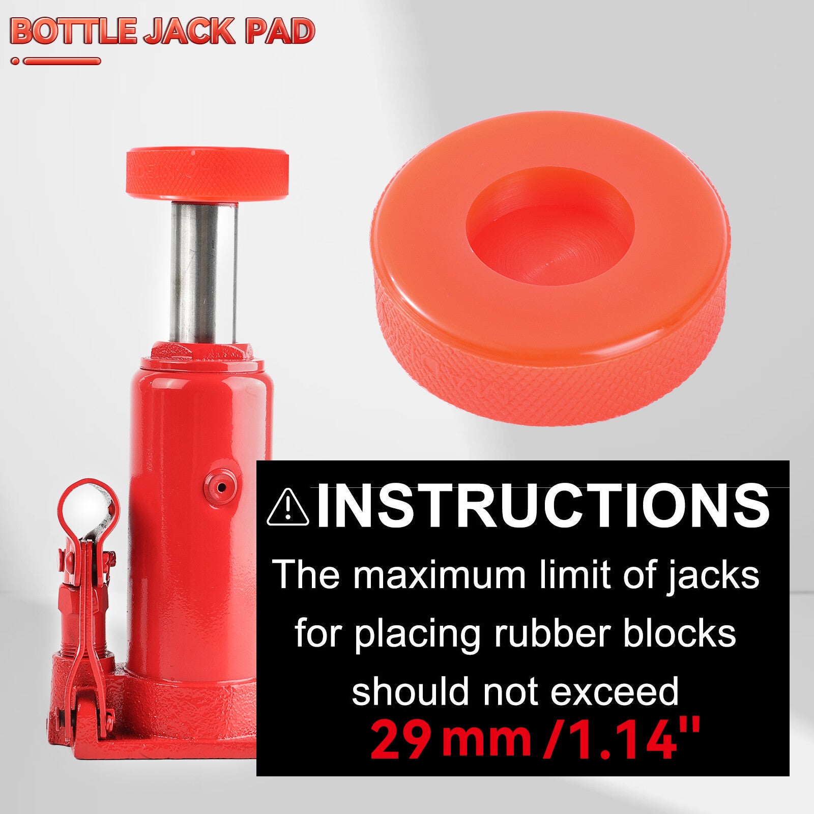 Polyethylene Bottle Jack Pad 29mm Hole Jacking Point For Most 5-8Ton Bottle Jack