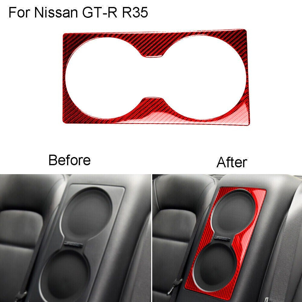 1Red Carbon Fiber Rear Loudspeaker Cover Trim Fit For GT-R R35 2008-2020 n