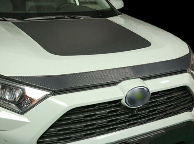 for Toyota RAV4 2019-2024 Carbon Fiber Look Front Engine Hood Cover Sticker Trim
