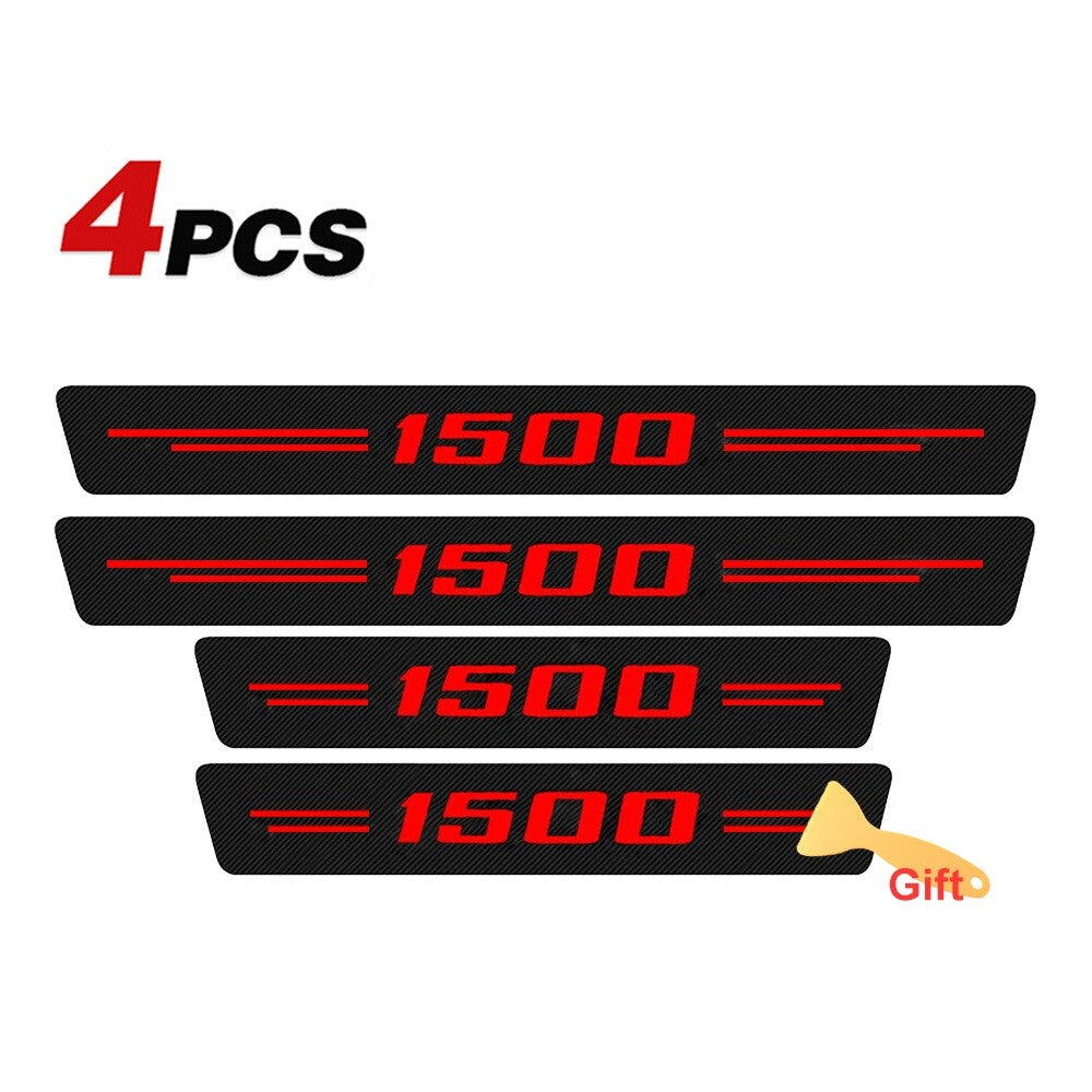 4pc for Ram 1500 Cab Carbon Fiber Truck Door Sill Scuff Plate Protector Cover