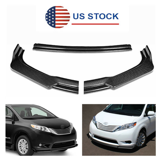Carbon Fiber Look Front Bumper Lip Spoiler Body Kit for Toyota for Sienna 2011-2015 Q