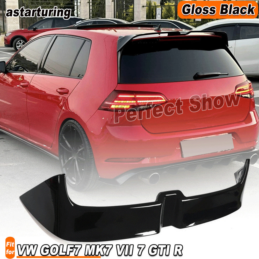 for VW GOLF7 MK7 VII 7 GTI R 2014-17 Glossy Black Rear Roof Top Spoiler Wing Lip