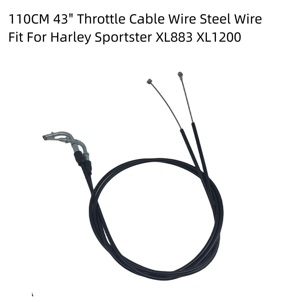 110cm 43-inch Black Throttle Cable Kit for Harley Sportster XL883 XL1200- n