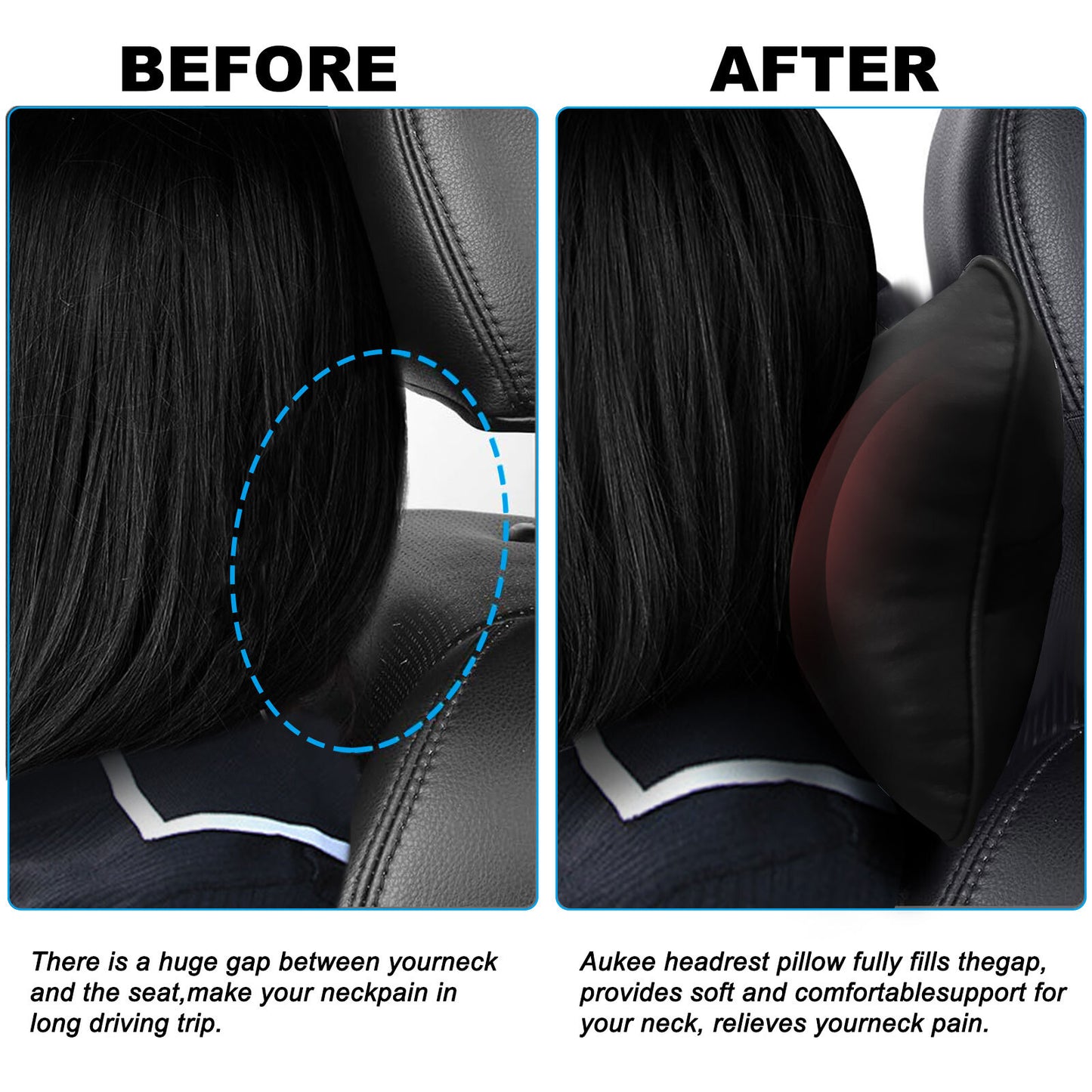 2-piece accessory set for Tacoma driver's for seat headrest pillow and neck support - n