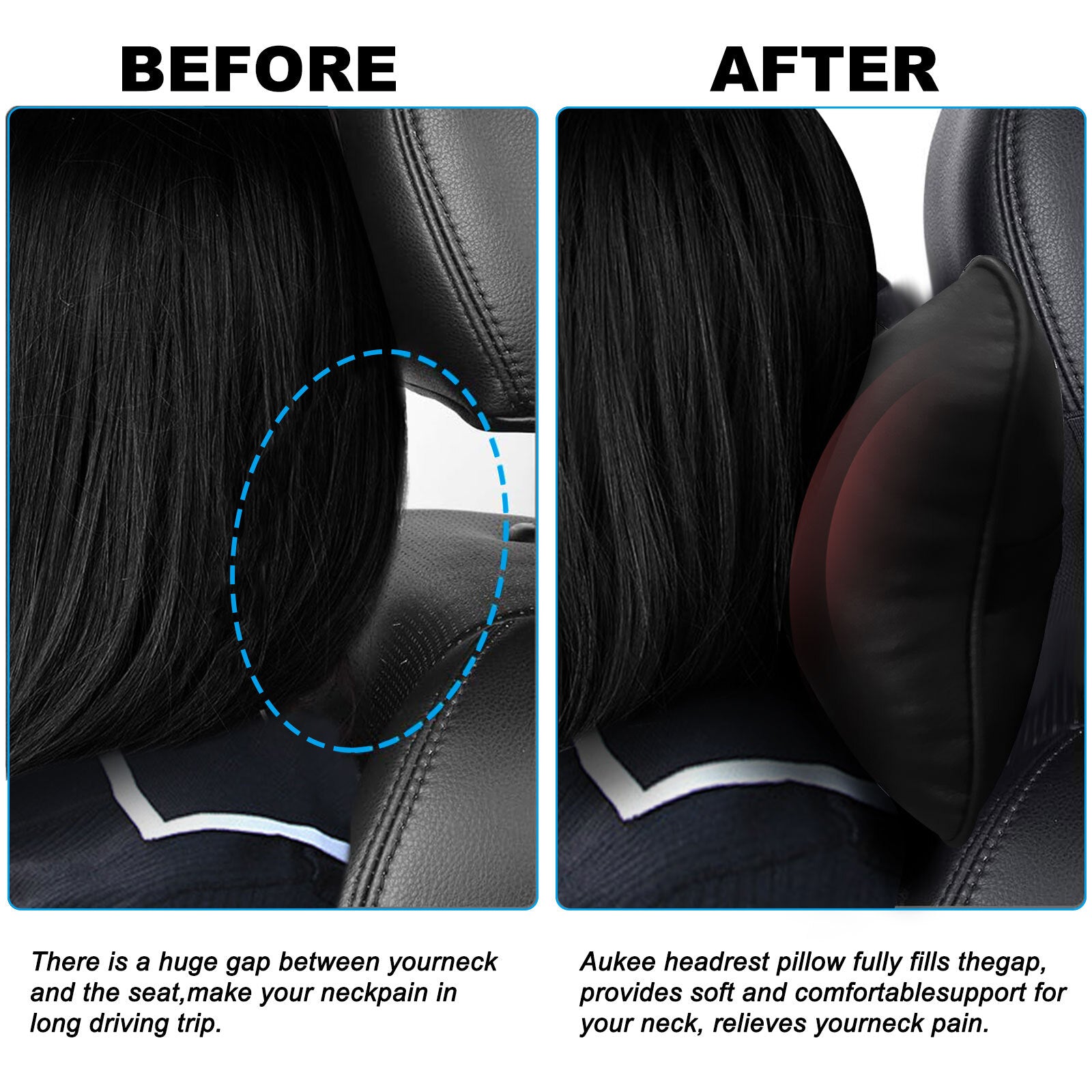 2-piece accessory set for Tacoma driver's for seat headrest pillow and neck support - n