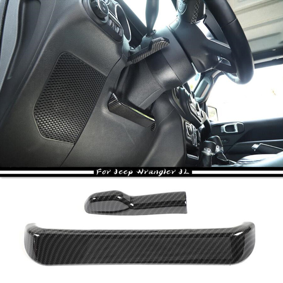 For 18-23 for Jeep for Wrangler JL Carbon Inner Steering Wheel Height Adjust Covers Trim v