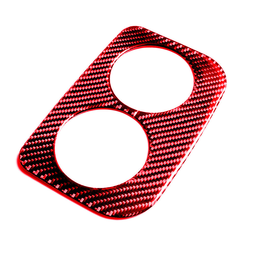 Red Carbon Fiber Rear for Seat Cup Holder Panel Cover Trim for Subaru Forester 13-18