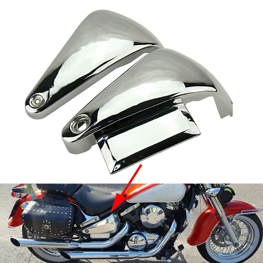 Chrome Side Battery Covers Fit for Kawasaki VN800 Classic VN800A Custom 1995-up 1996 Q