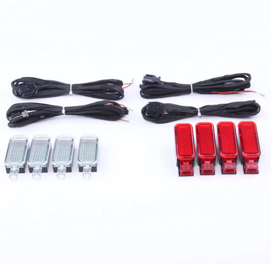8pcs LED Door Panel Warning Light With Cable for AUDI A3 S3 for A6 Q3 Q5 TT R8 Q