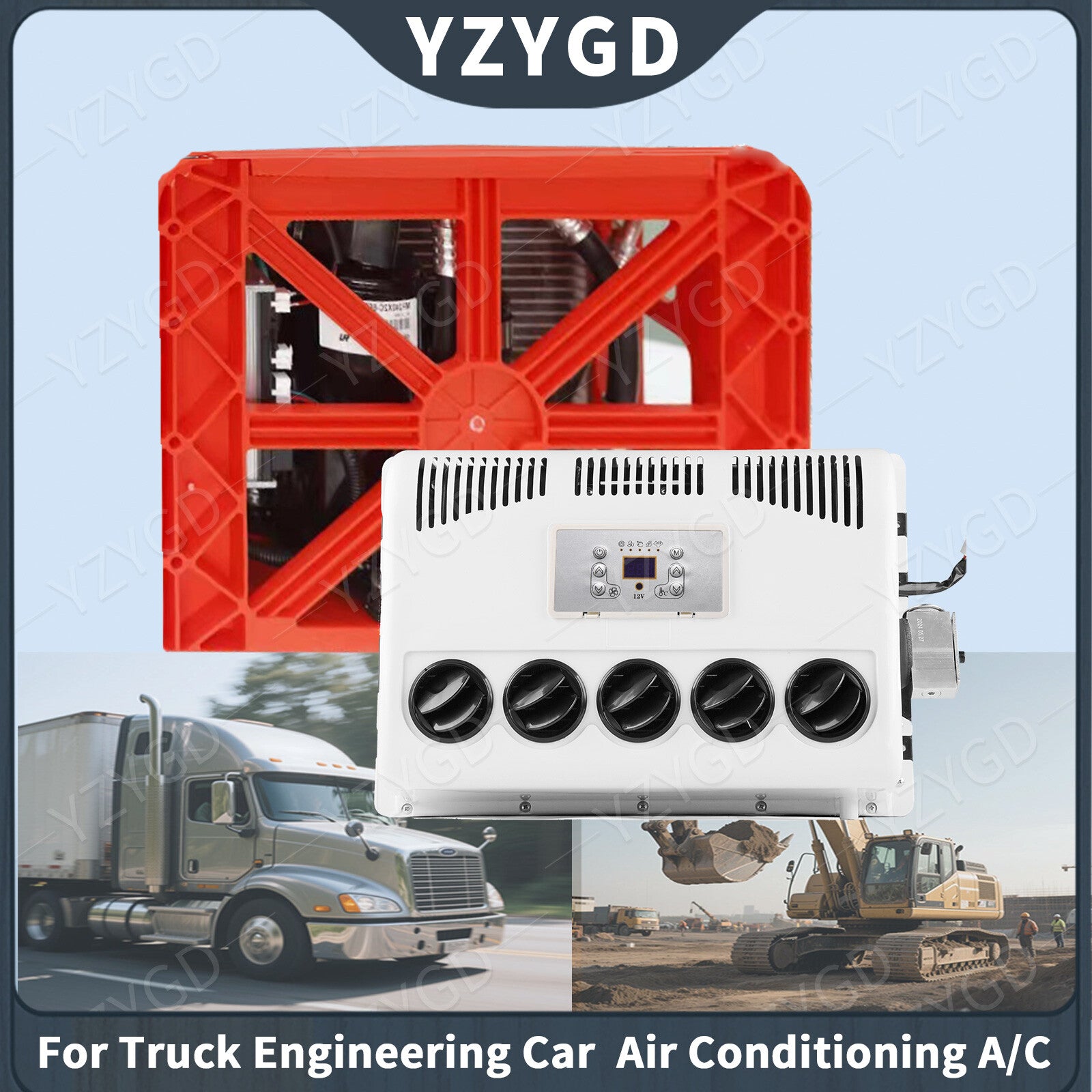 12V Air Conditioner Split A/C For Semi Truck RV Caravan Vehicle Air Conditioning Q