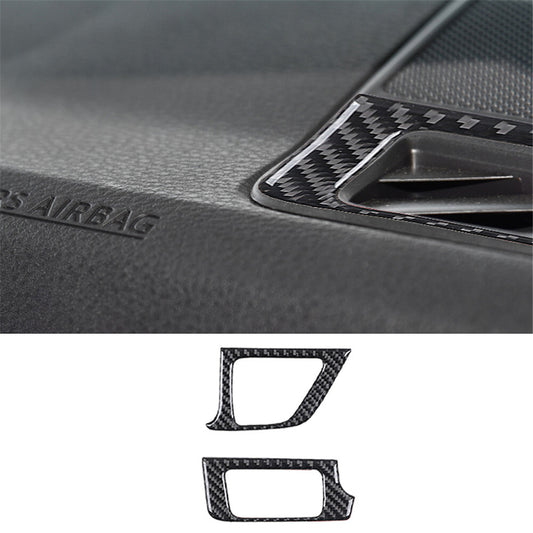 2x Carbon Fiber Interior Defogger Vent Cover Trim for Toyota Tacoma 16-21 Black