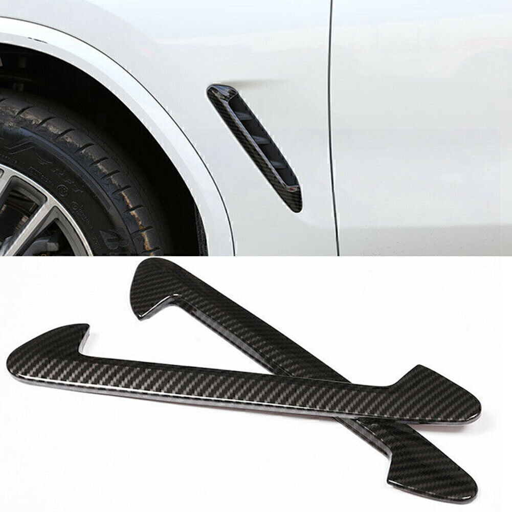 for BMW X3 G01 X4 G02 2018-2020 2x Carbon Fiber ABS Side Air Fender Vent Trim