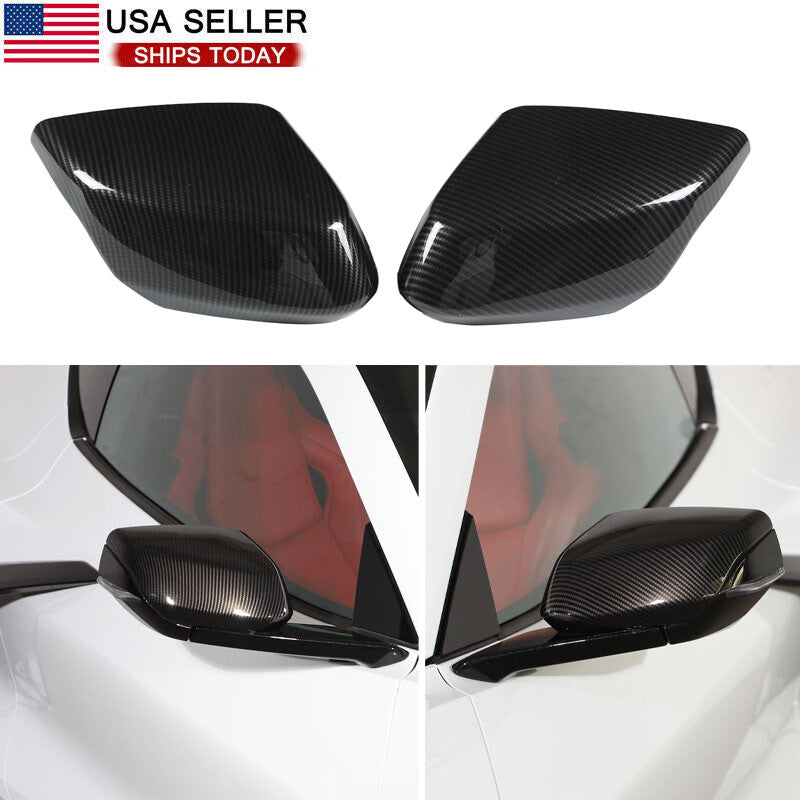 Carbon fiber side mirror cover trim for Corvette C8 2020 - 2023 - n