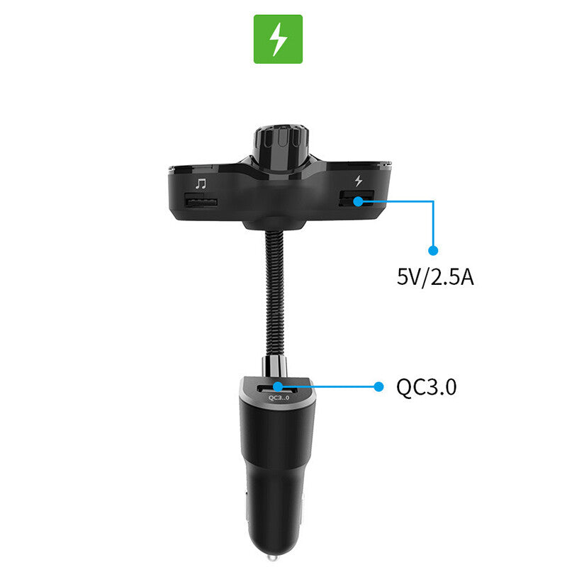 Car-mounted hands- FM transmitter, large screen, multi-functional Bluetooth USB MP3 player n