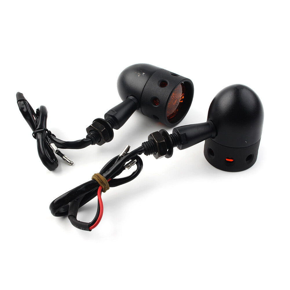 11 LED Retro Turn Signals Amber Indicator Lights Lamps Black Universal UK