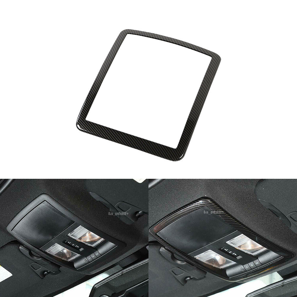 Front Reading Light Lamp Cover Trim Carbon Fiber Fit for Dodge for Challenger 10-19